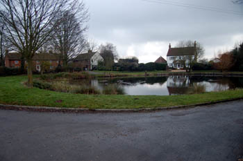 Milton Bryan pond in January 2008 - the chapel would have been on the far side